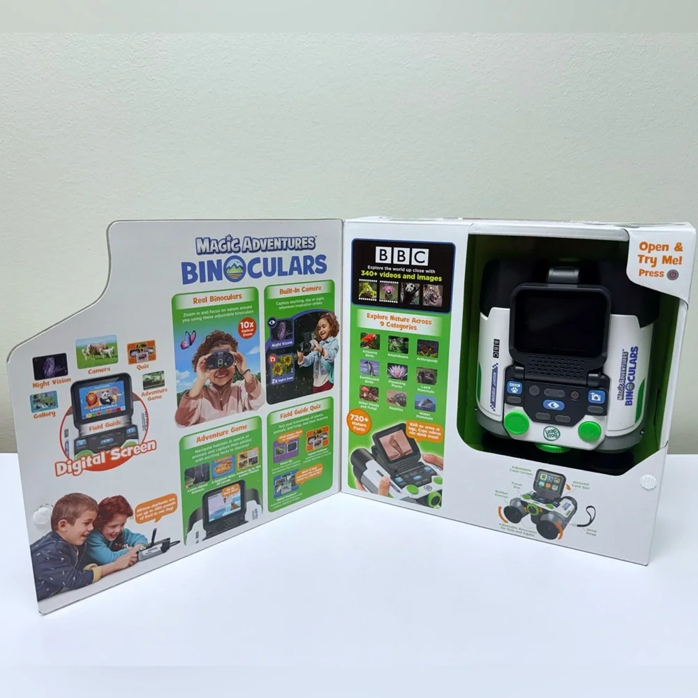 New LeapFrog Magic Adventures Binoculars w/Camera, Night Vision, Adventure Games